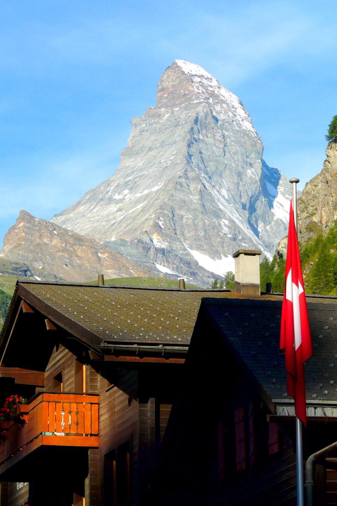 Matterhorn's mountain viewed from Zermatt in Switzerland