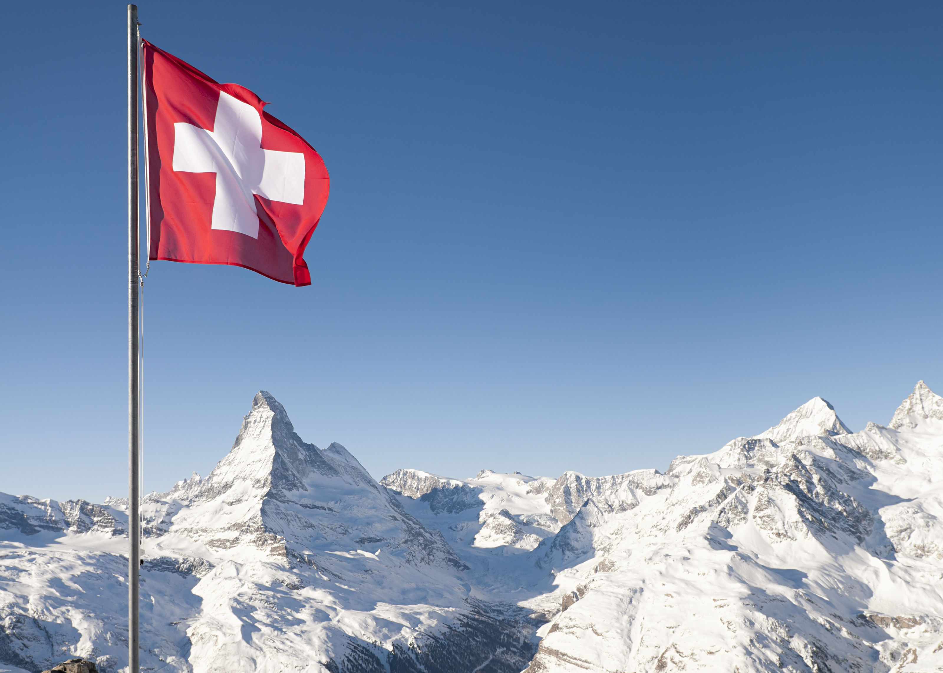 Matterhorn's mountain viewed from Zermatt in Switzerland